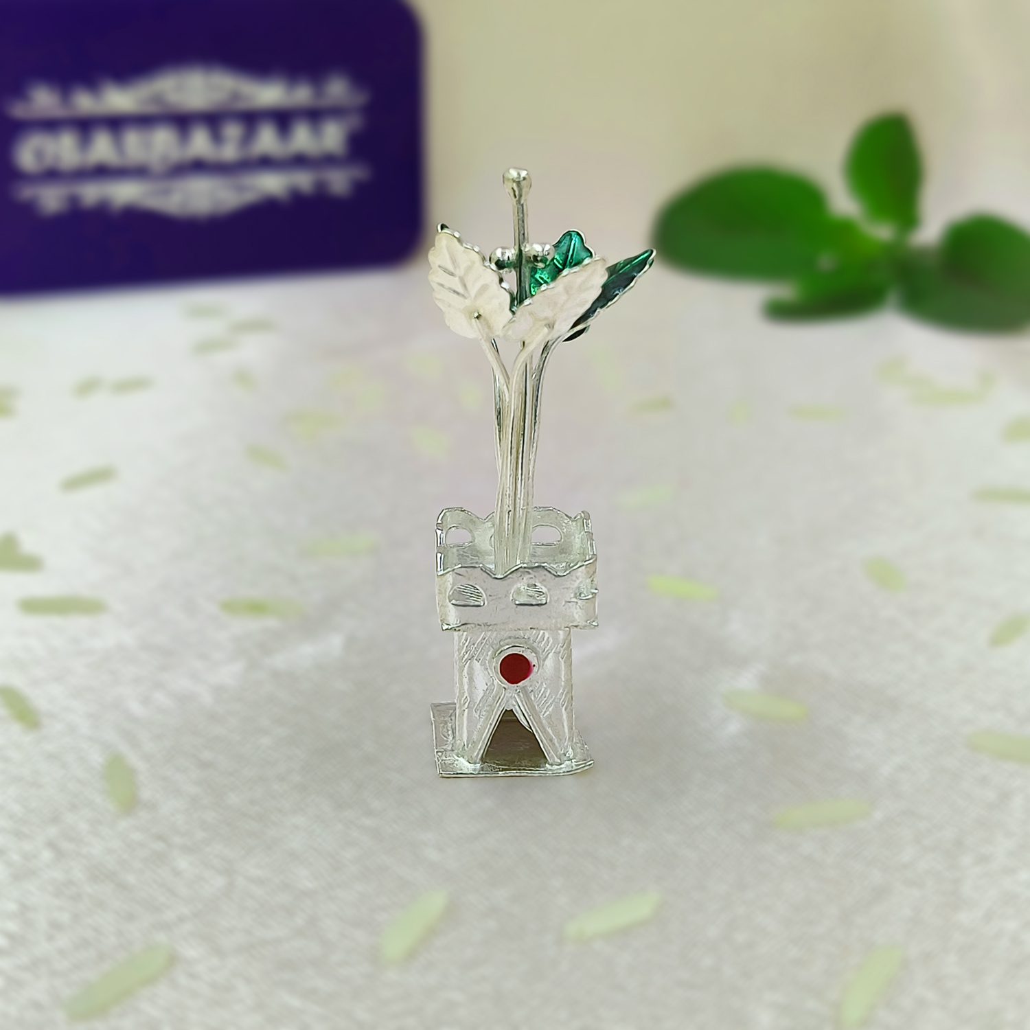 18 Sterling Silver Tulsi Pot – Small Image Front 2