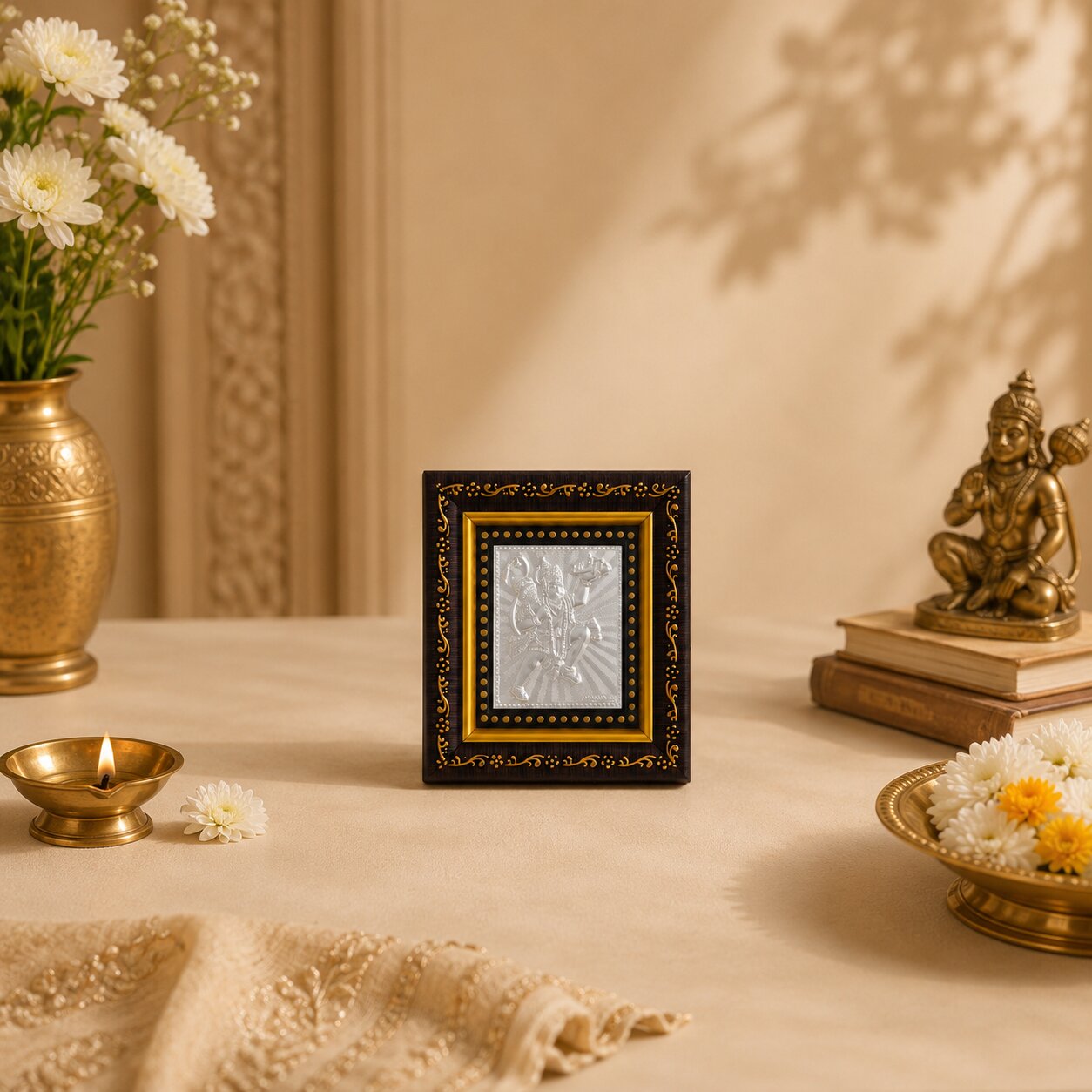 Frame Mini Hanumanji Parvat in Silver By Osasbazaar Lifestyle Image