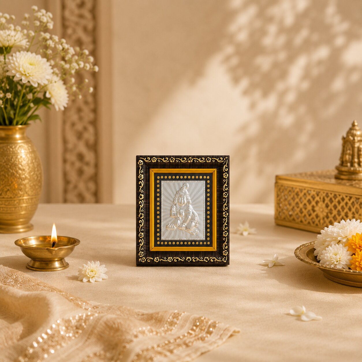 Frame Mini Laddu Gopal in Silver By Osasbazaar Lifestyle Image