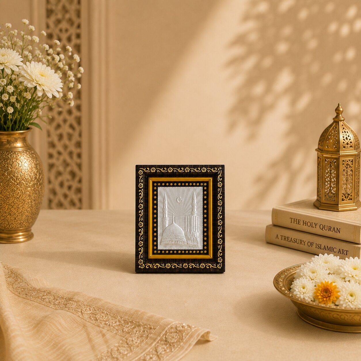 Frame Mini Macca Madina in Silver By Osasbazaar Lifetyle Image
